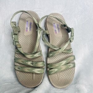 Skechers Reggae Strappy Sandals, Green, Women's 9.5 M